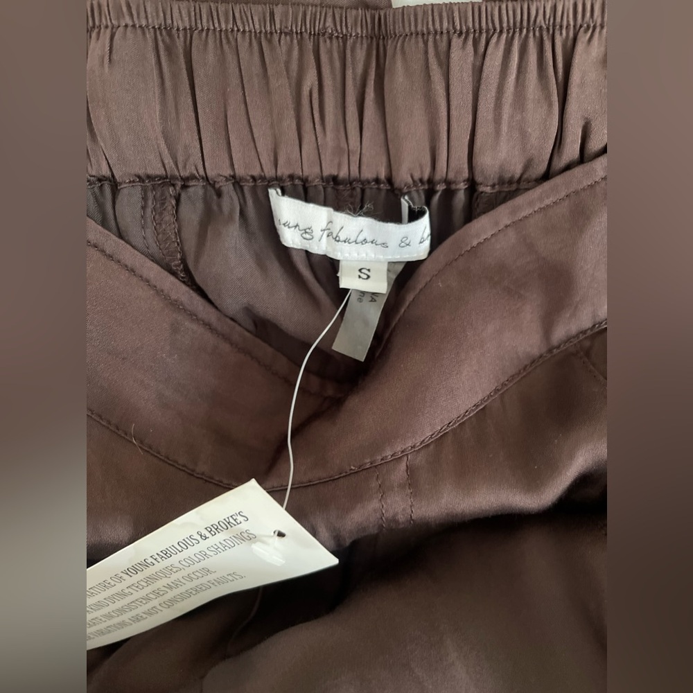 NWT Young Fabulous & Broke co-ord set! Chocolate brown Top and Jogger! Sz Small - Picture 9 of 15